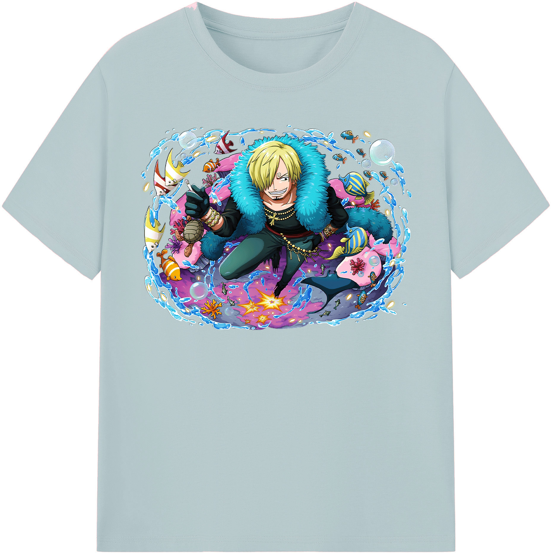 ワンピース サンジ ONE PIECE Sanji 綿100％半袖Tシャツ（フロントプリント）